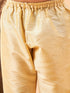 Boy's Maroon Woven Jacket With Gold Kurta And Pyjama Set